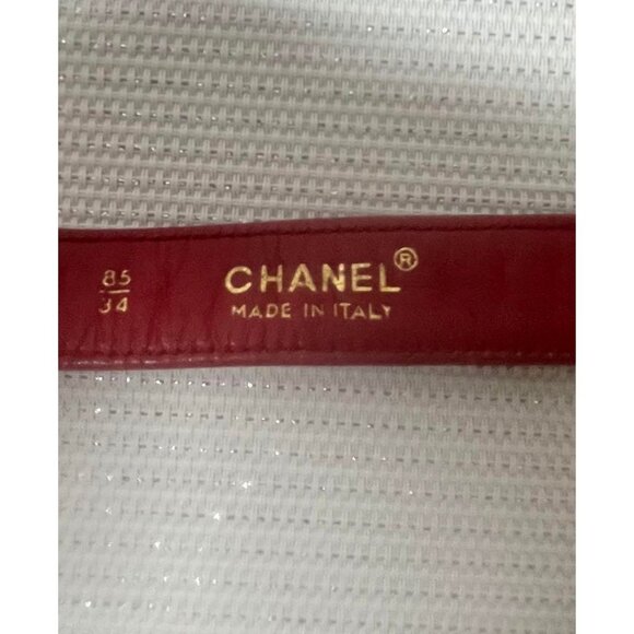 Authentic CHANEL CC Vintage Matelasse Lambskin Waist Pouch Bum Bag Leather Red - Picture 14 of 15